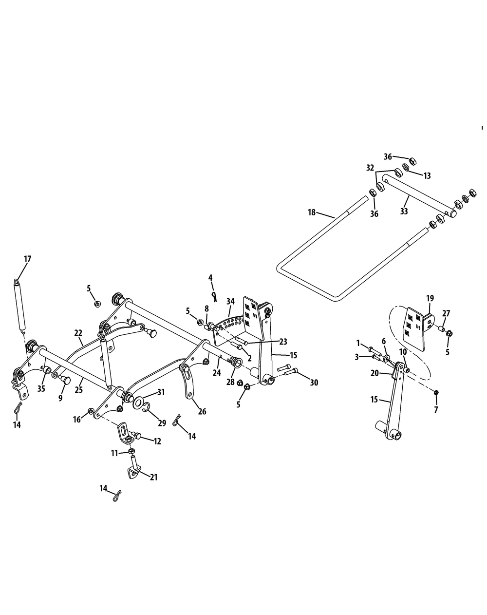 Lift Assembly Diagram and Parts List for Z-FORCE54 (17BF3AGX-17BF3AGX010)(2012) Cub Cadet Lawn Tractor